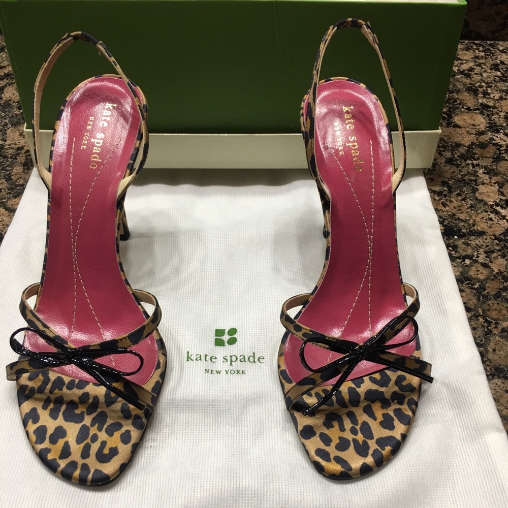 Kate Spade Lyla Leopard Print Bow Heels